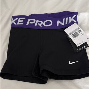 Nike Women's Black and Purple Athletic Shorts